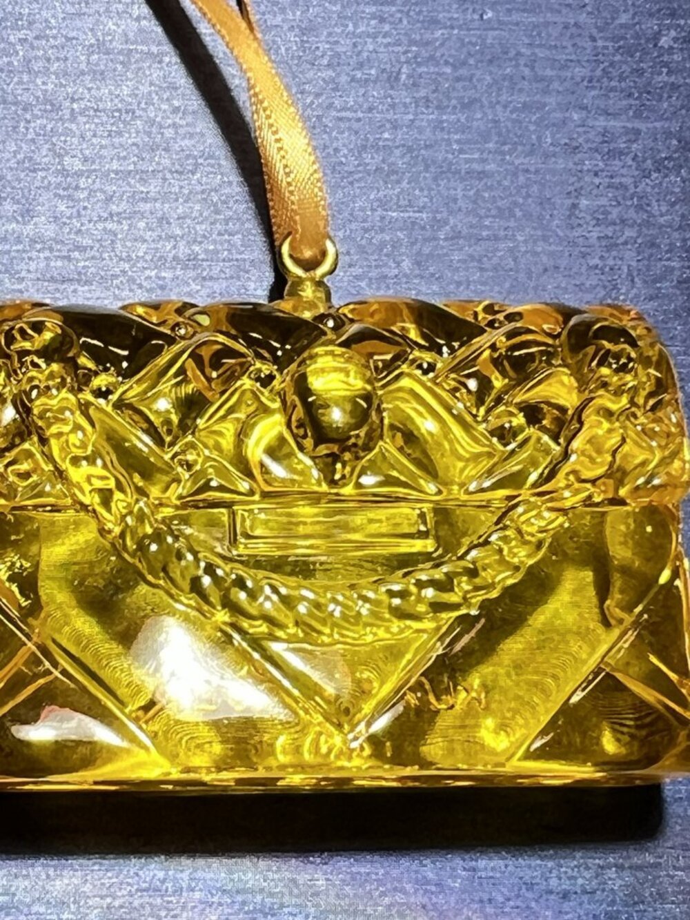 Kurt Geiger London | Yellow Kensington Glass Bag/Christmas Ornament